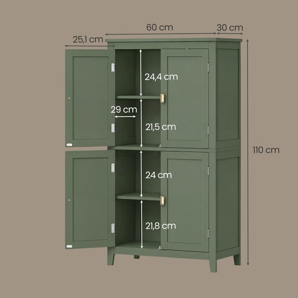 Badeværelsesskab 30x60x110 cm Grøn MDF