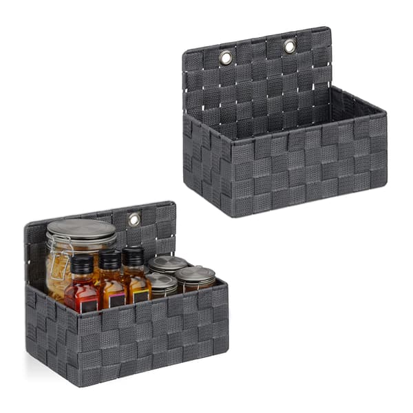 Hängande förvaringskorgar set, 20x25x16,5 cm, grå, plast, Kodustaar