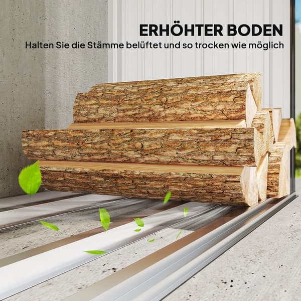 Brændeopbevaring 213x66,5x150 cm Mørkegrå Stål