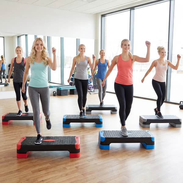 Aerobic Step Platform Sæt 3-i-1 27x11x4-7,5 in rød/sort