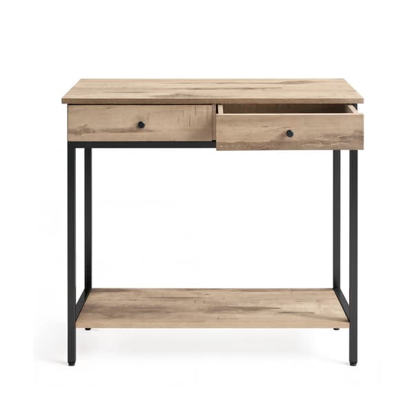 Konsolbord, 30x100x80 cm, Brun-Sort, Træ-Stål
