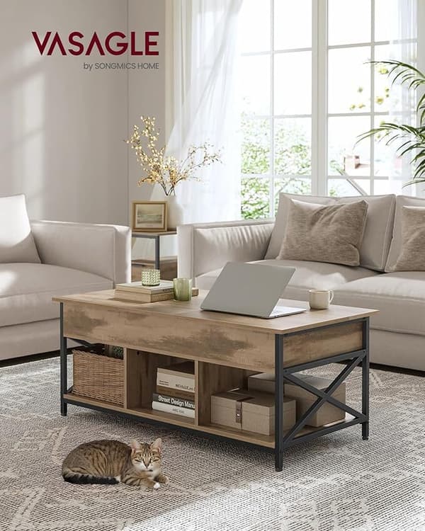 Sofabord 100x50x48 cm Brun Sort Opbevaring