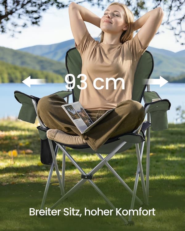 Campingstol 61x93x108 cm Grøn