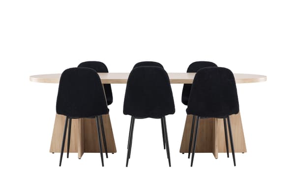 Spisebord Bootcut 230x115 cm hvidvasket
