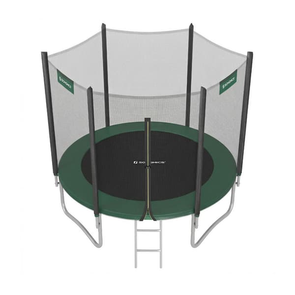Trampolin 305 cm, sikkerhedsnet, stige, stålramme, blå