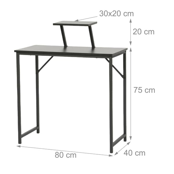 Skrivebord, 75x80x40 cm, Sort, Kodustaar