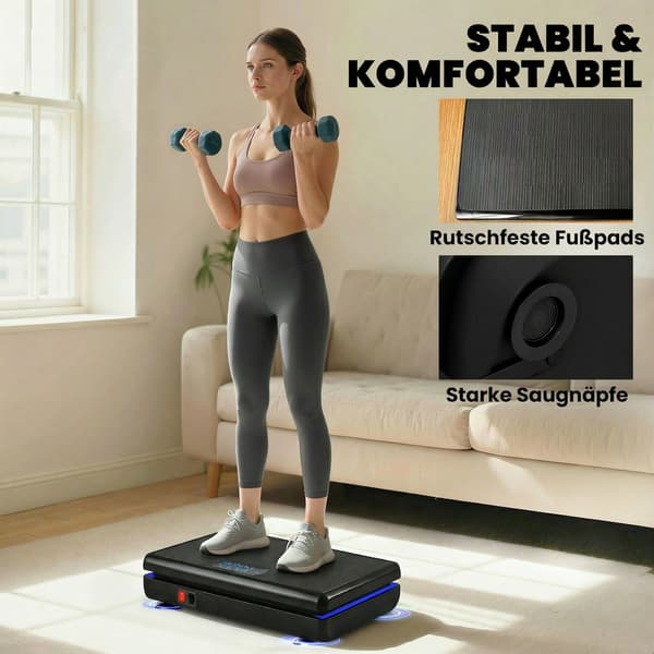 Vibrationsplade 48x32x13 cm Sort med modstandsbånd
