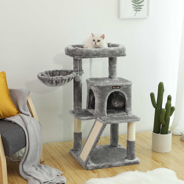 Kattträd 48x48x96 cm Grå spånskiva