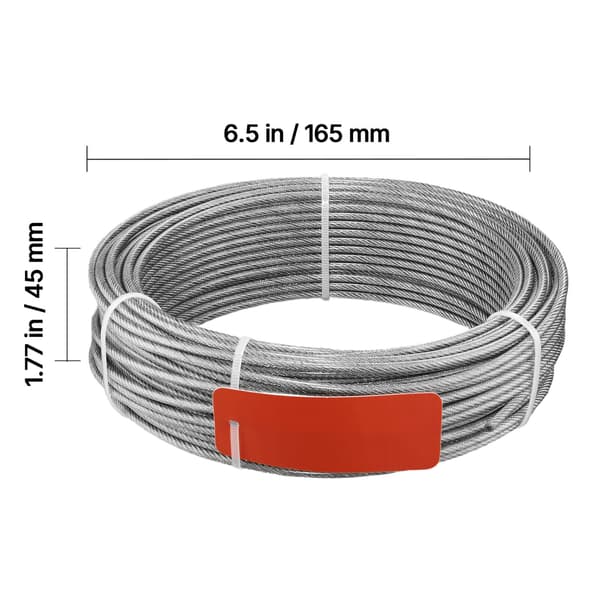 Wire Rope Kit, 30,5 m, 3,2 mm, Rustfrit Stål