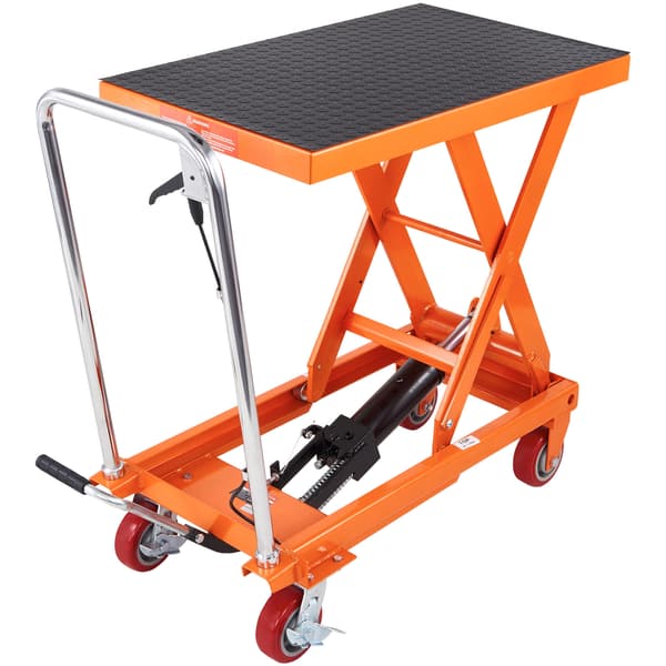 Hydrauliskt lyftbord, 81,5x50,5 cm, orange, stål