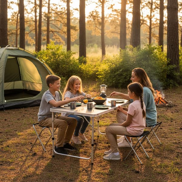 Campingbord och pallar set, hopfällbart, för utomhusbruk, Kodustaar