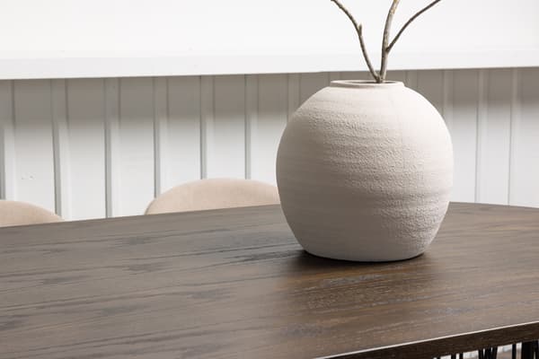 Spisebord og stole sæt Stone 220x100 cm sort beige