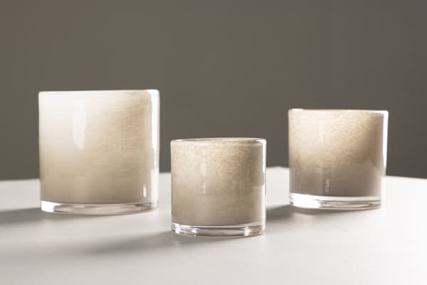 Lanterne Glora 8x8 cm Beige Glas