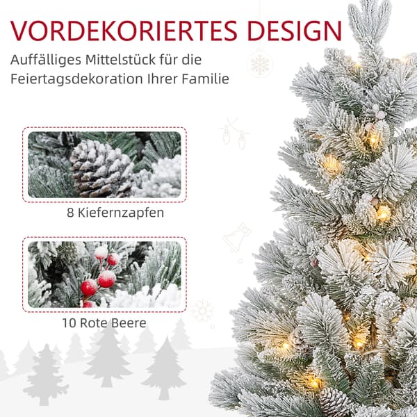 Julgranar med LED-belysning 2 st Ø55x107 cm grön/vit