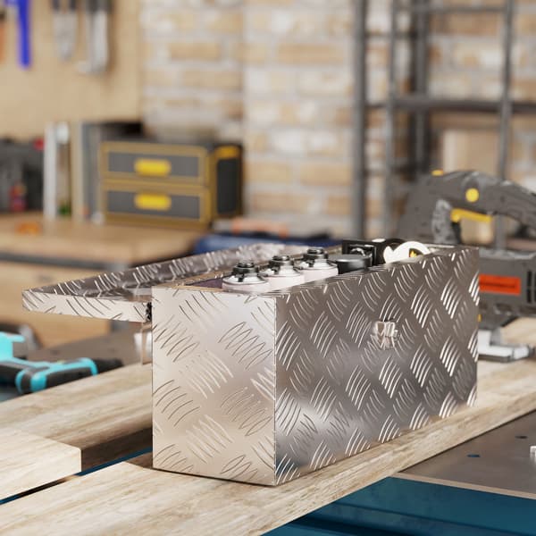 Förvaringslåda 50x15,5x20,5 cm Silver Aluminium