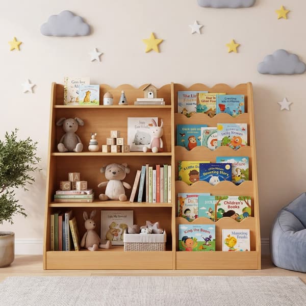Børnebibliotek 90x40x80,5 cm natur