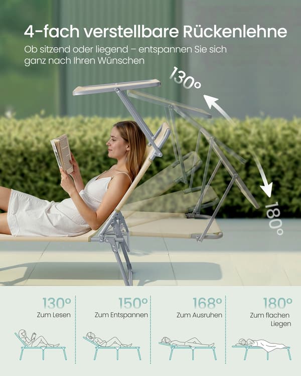 Solstol 189x53x28,5 cm Beige