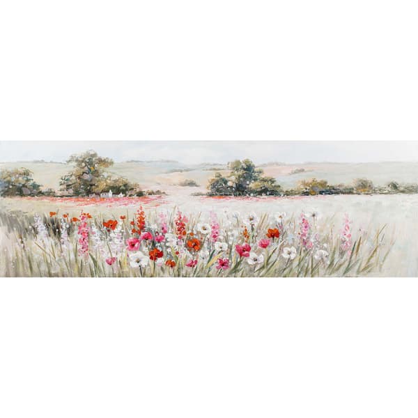 Oljemålning 50x150 cm Vallmo