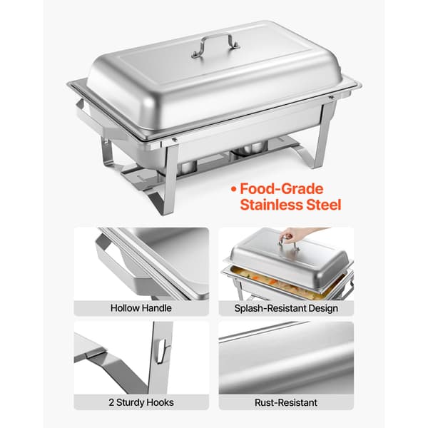 Chafing Dish Sæt, 4 stk., 61,5x34,5x32,5 cm, Rustfrit Stål