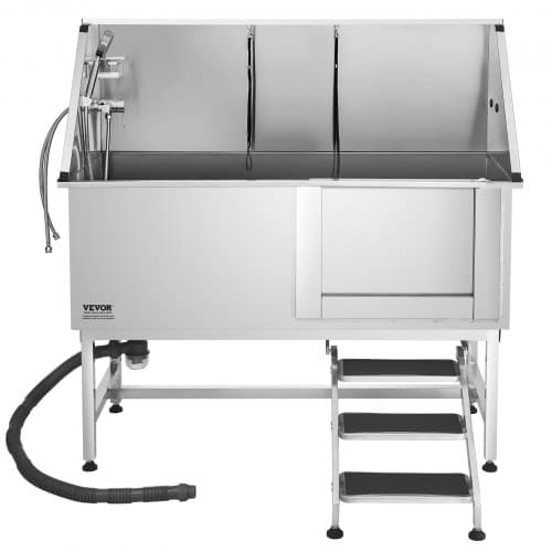Hundevaskestation, 150x70x149,5 cm, Sølv, Rustfrit Stål