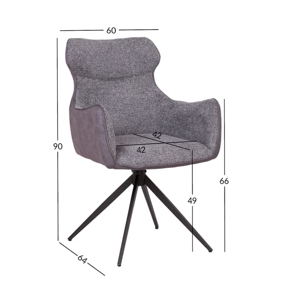 Pyörivä tuoli CHANA 60x64x90 cm harmaa