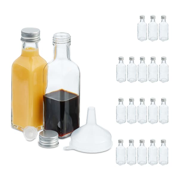 Litet flaskset, 100 ml, silver, transparent glas, Kodustaar