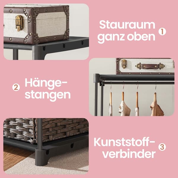 Garderobeskab 112x43x165 cm Sort Stof