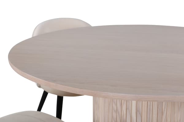 Spisebord og stol sæt Bianca 110x74 cm Sort Beige Velour