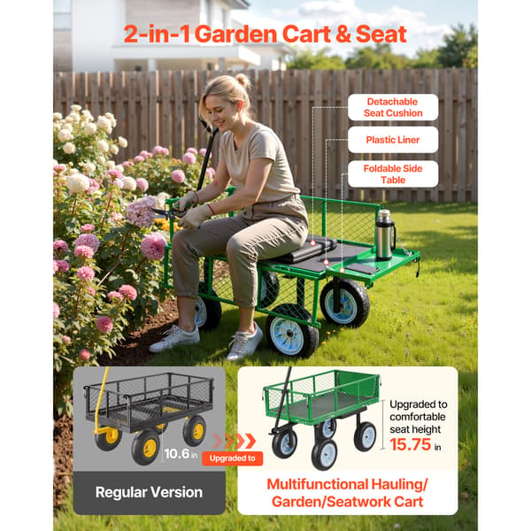 Puutarhavaunu 86x46x22,5 cm Vihreä Teräs