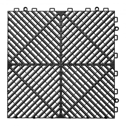 Dræningsgulvfliser 31x31 cm Sort PP materiale