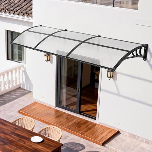 Dørmarkise 96,5x297,5x27,5 cm Klar polycarbonat
