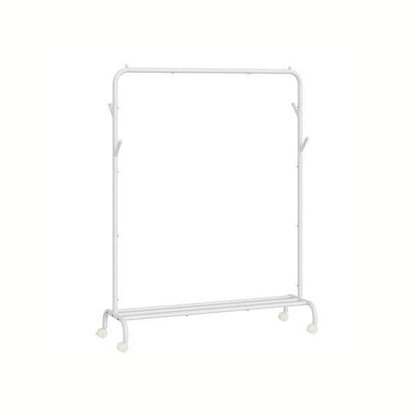 Tøjstativ 103,5x39x155 cm Hvid Stål