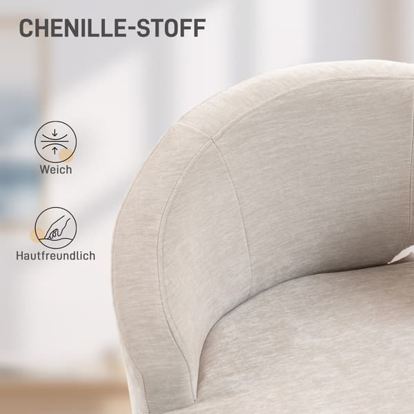 Lounge stol 69x65x67 cm cremehvid/guld