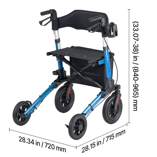 Rollator, 71,5x72x84-96,5 cm, aluminium, justerbar