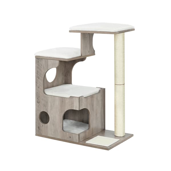 Kattetræ 66x42x88 cm lynggrå-beige