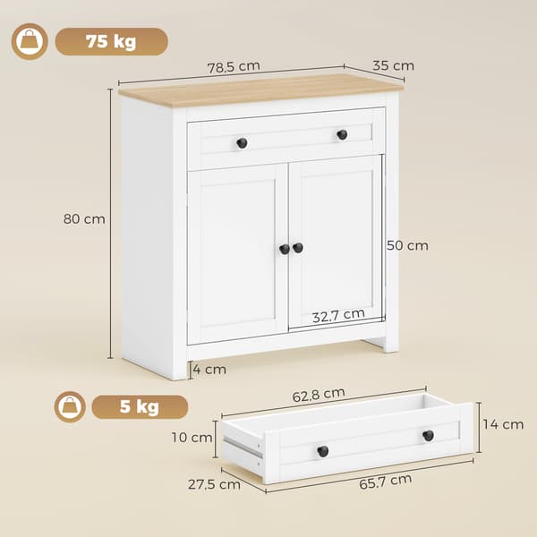 Sideboard 78,5x35x80 cm Vit förvaring