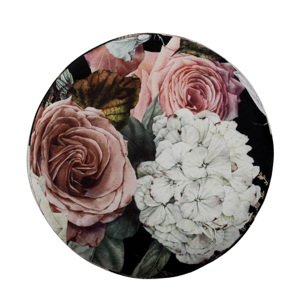 Fotpall LA PERLA 35x42 cm blommig sammet