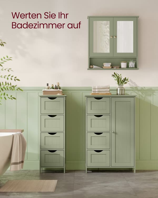 Spejlskab 56x58x13 cm Grøn MDF