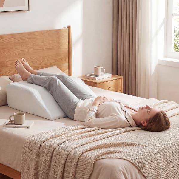 Benløftningspude Memory Foam 59x54x19 cm hvid