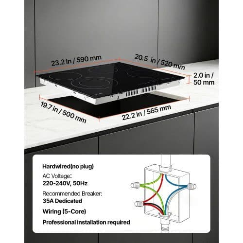 Elektrisk kogeplade SK-66HLC4S4 4 kogeplader 60 cm Sort