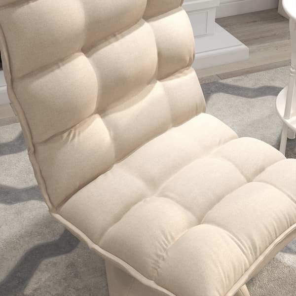 Lænestol 62x70x95 cm Beige Linned Look Stof