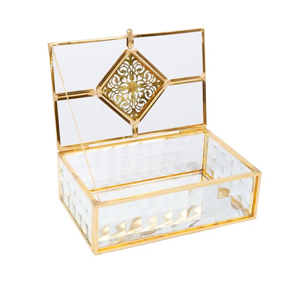 Glasæske 16x10x5,5 cm Guld