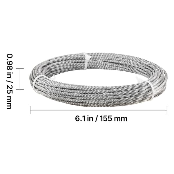 Wire Rope Kit, 3,2 mm x 12,2 m, Rustfrit stål, Stål, Haverankesystem