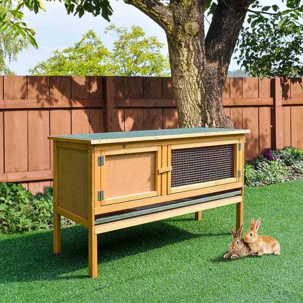 Kaninbur 115x44,3x65 cm Gul Træ