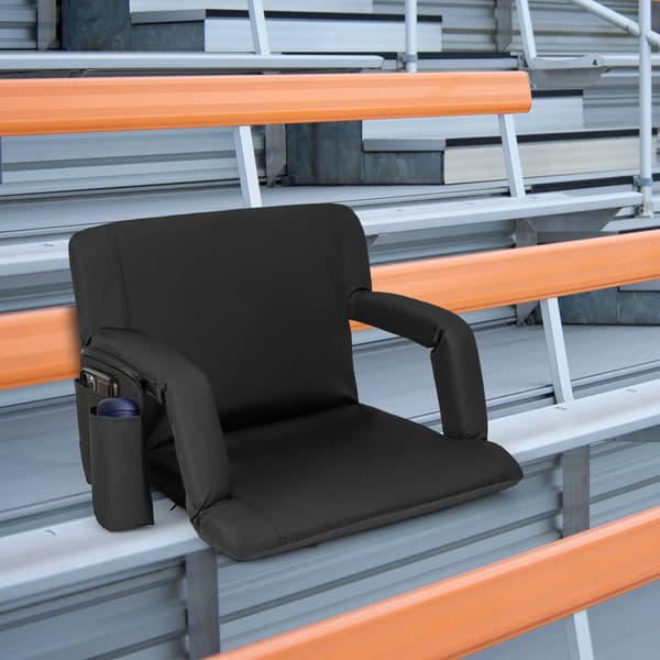 Stadionstol med ryglæn 62,2x50,8x44,5 cm sort