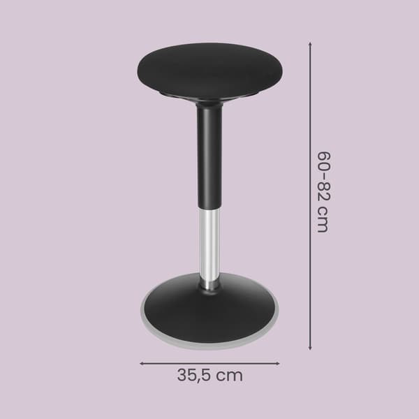 Kontorstol Ergonomisk Arbejdsstol 60x82 cm Sort