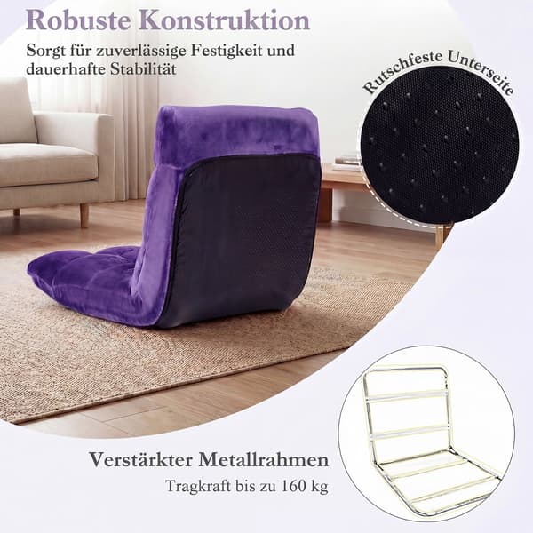 Foldbar gulvstol 49,5x60x51 cm lilla