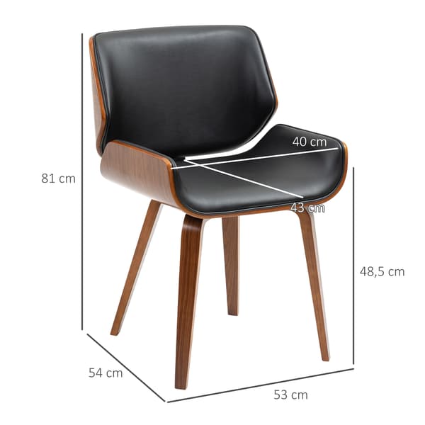 Spisestol Sæt, 53x54x81 cm, Sort, Træ