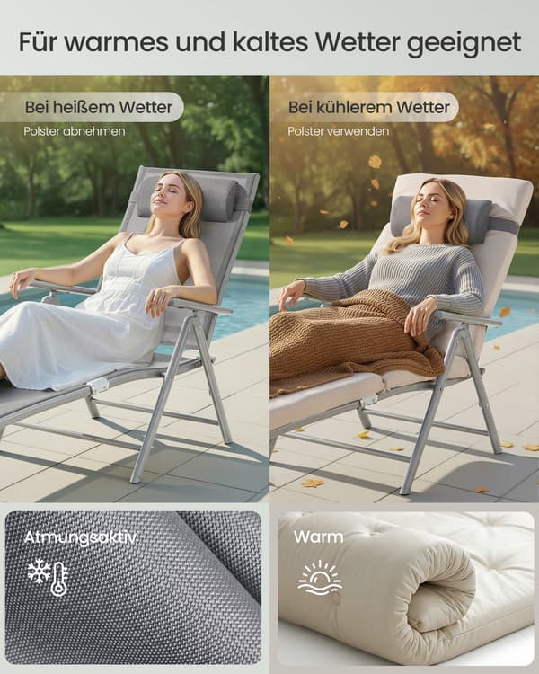 Aurinkotuoli 58x183x97 cm Beige