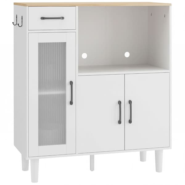 Skænk 80x34x91 cm Hvidt træ
